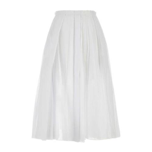 Jil Sander Elegant Vit Organdy Kjol White, Dam