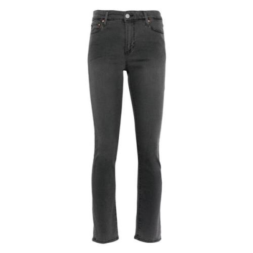 Adriano Goldschmied Hög midja Slim Straight Jeans Gray, Dam