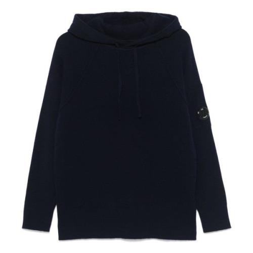 C.p. Company Linsdetalj Lammsull Hoodie Blue, Herr