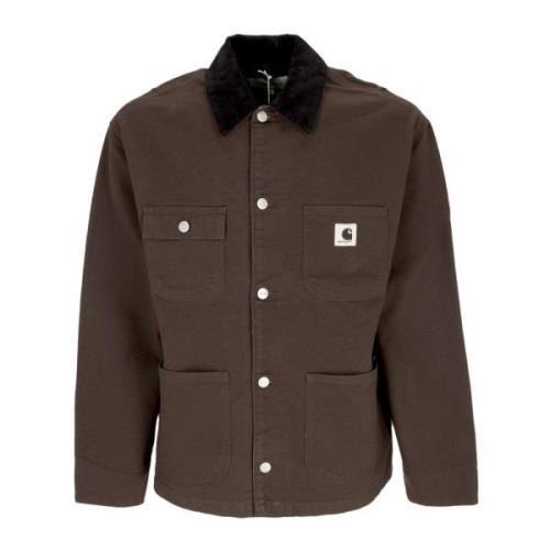 Carhartt Wip Canvas Arbetsjacka med Sammet Krage Brown, Dam