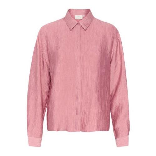 Kaffe Oversized Skjortblus i Mesa Rose Pink, Dam