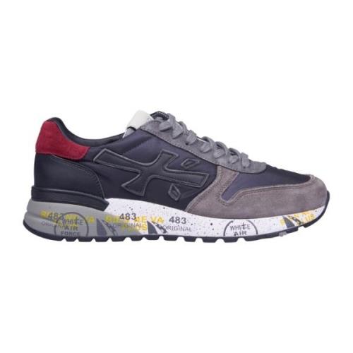 Premiata Grå Mick Sneakers med Burgundy Detalj Gray, Herr