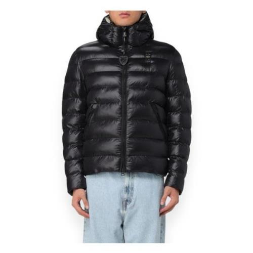 Blauer Eco Nylon Pufferjacka Black, Herr