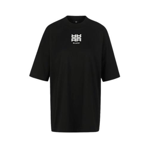 Riani Svart Bomull T-shirt med Logotyp Accent Black, Dam