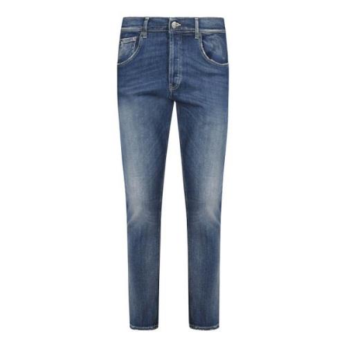 Dondup Slim Fit Morot Jeans Blå Tvätt Blue, Herr