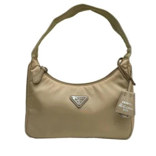 Prada Vintage Pre-owned Nylon prada-vskor Beige, Dam