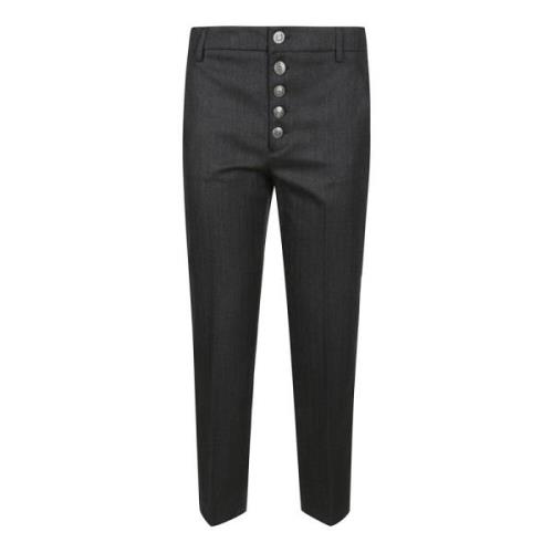 Dondup Lös Chino Byxor med Juvelknapp Black, Dam