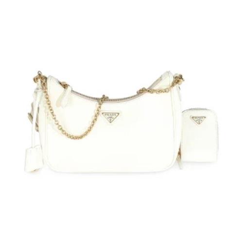 Prada Vintage Pre-owned Laeder crossbodyvskor White, Dam