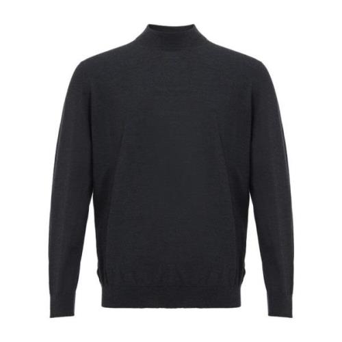 Colombo Lyxig Grå Cashmere Sweater med Ribbed Detaljer Gray, Herr