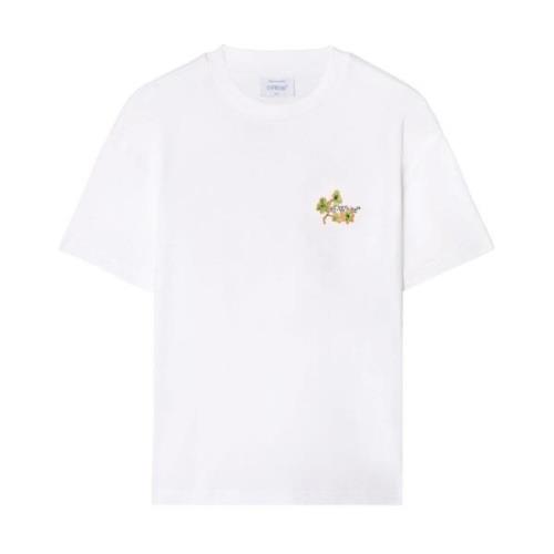 Off White Vita T-shirts och Polos med Pil Motiv White, Dam