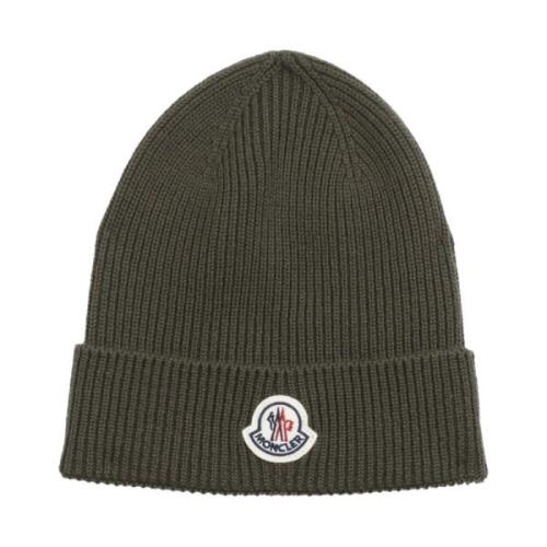 Moncler Grön Ribbstickad Beanie Mössa Green, Herr