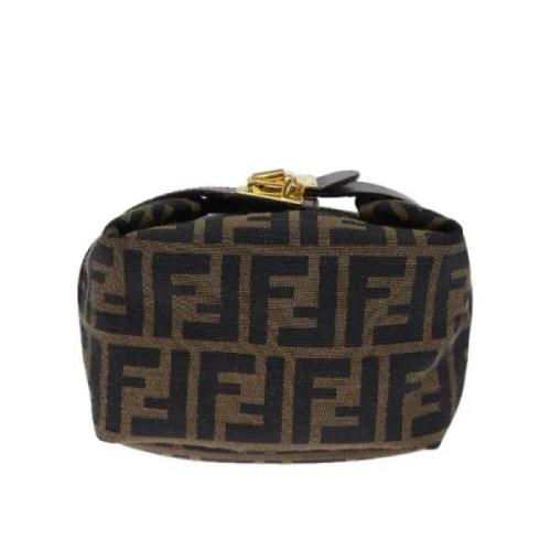 Fendi Vintage Pre-owned Canvas handvskor Brown, Dam