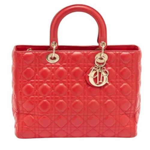 Dior Vintage Pre-owned Laeder totevskor Red, Dam