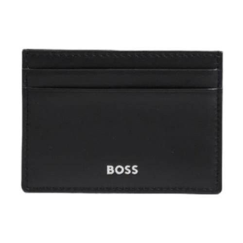 Boss Svart Faux Läder Plånbok - Enkel Design Black, Herr