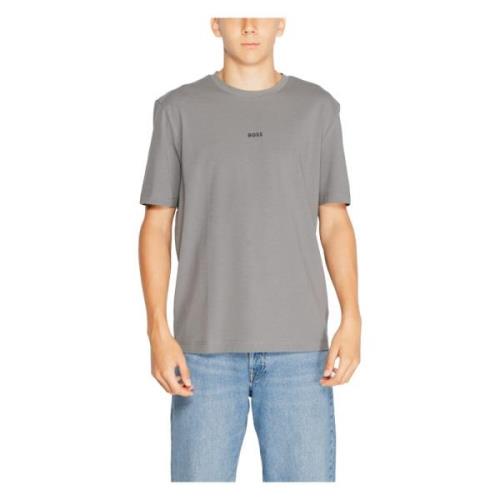 Boss Enfärgad Grå Rund Hals T-shirt Gray, Herr