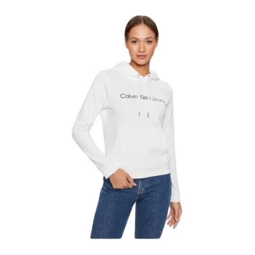 Calvin Klein Ikonisk Hoodie White, Dam