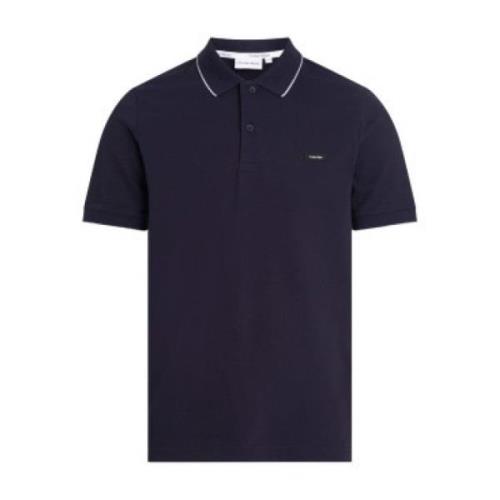 Calvin Klein Stretch Pique Tipping Polo Blue Blue, Herr