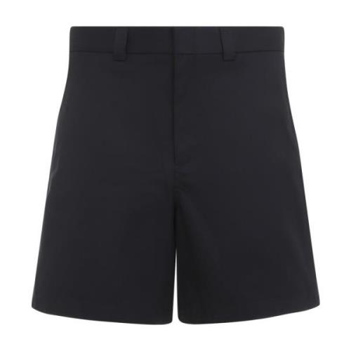 Gucci Blå Bomull Twill Shorts Aw24 Blue, Herr