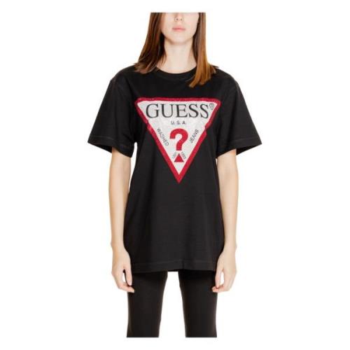 Guess Svart Print Stickat för Kvinnor Black, Dam