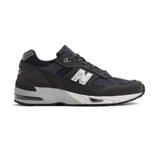 New Balance Sneakers i läder och tyg med sidologo Gray, Herr