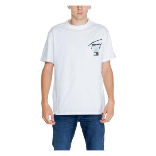 Tommy Hilfiger Vit Tryckt Långärmad T-shirt Herr White, Herr