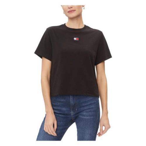 Tommy Hilfiger Svart Enkel Kortärmad T-shirt Black, Dam