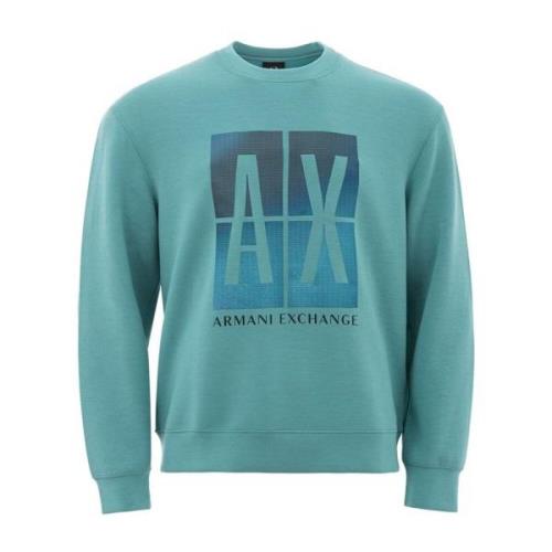 Armani Exchange Grön Modal Crewneck Sweater Green, Herr