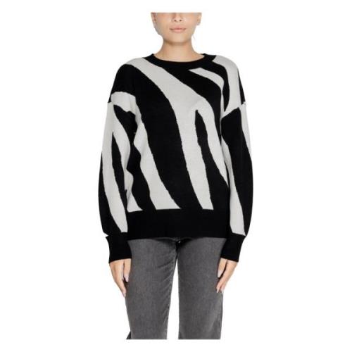 Vero Moda Leopardmönstrad stickad tröja för kvinnor Black, Dam