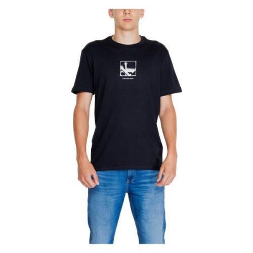 Calvin Klein Jeans Svart Bomull T-shirt med Tryck Black, Herr