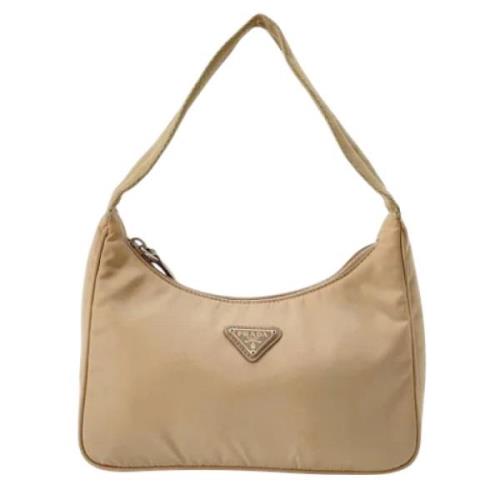 Prada Vintage Pre-owned Nylon prada-vskor Beige, Dam