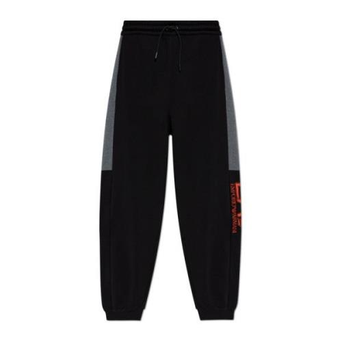 Emporio Armani EA7 Sweatpants med broderad logotyp Black, Herr