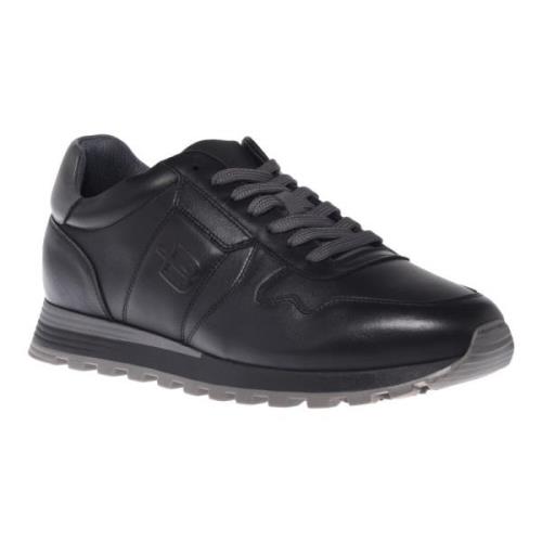 Baldinini Trainers in black leather and tumbled leather Black, Herr