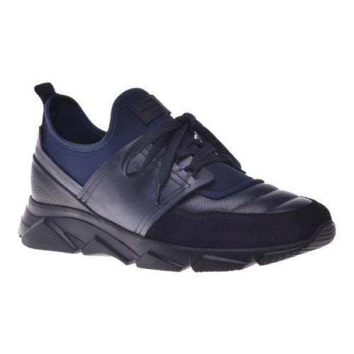 Baldinini Trainers in dark blue leather and suede Blue, Herr