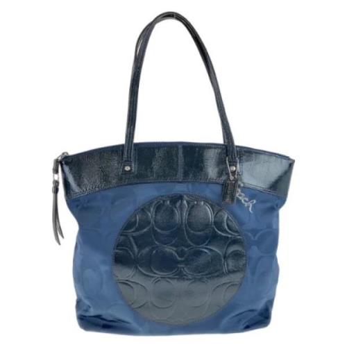 Coach Pre-owned Pre-owned Canvas axelremsvskor Blue, Dam