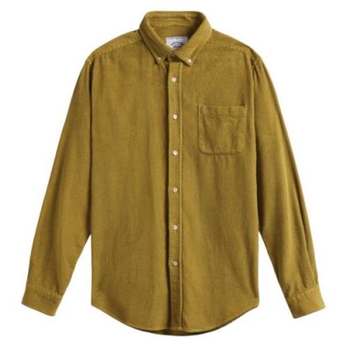 Portuguese Flannel Corduroy Skjorta med Urea Knappar Green, Herr