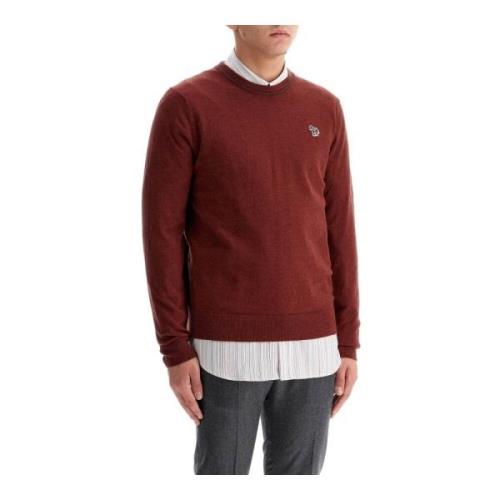 PS By Paul Smith Zebra Logo Crew Neck Pullover Sweater Red, Herr