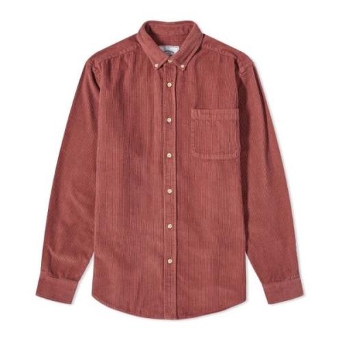 Portuguese Flannel Bordeaux Corduroy Skjorta med Urea Knappar Brown, H...