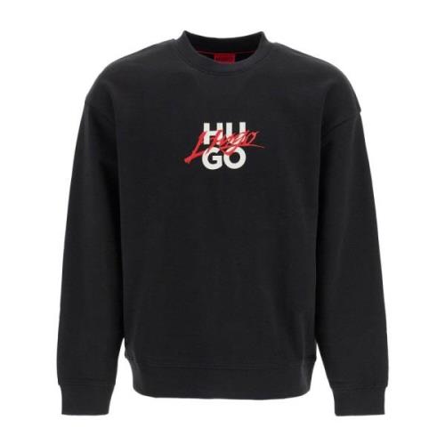 Hugo Boss Broderad Logo Crewneck Sweatshirt Black, Herr