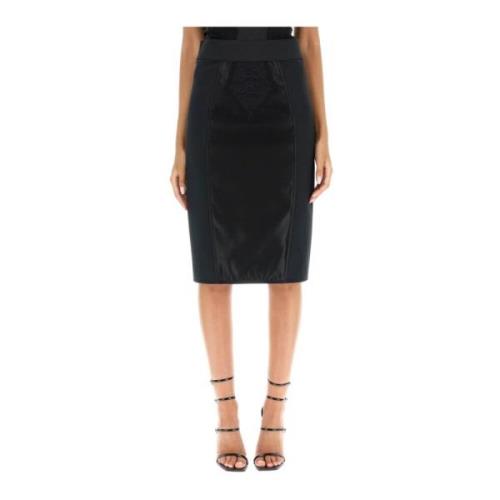 Dolce & Gabbana Korsettinspirerad satin midi kjol Black, Dam