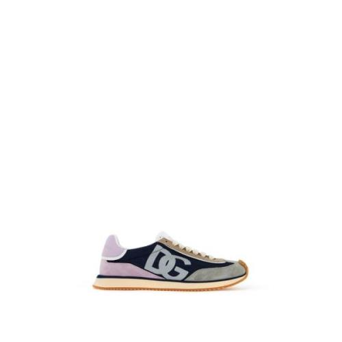 Dolce & Gabbana Sneakers i mesh och läder med DG-logotyp Multicolor, D...