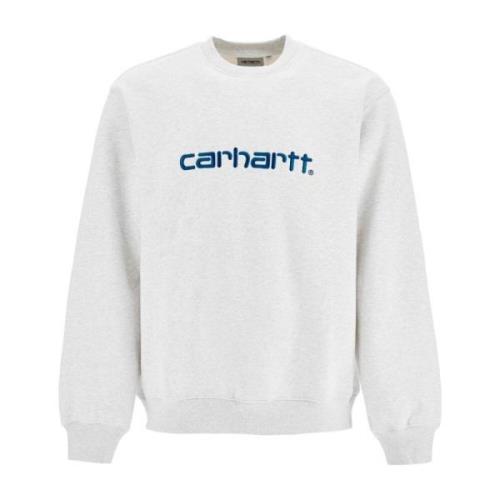 Carhartt Wip Broderad Logotyp Crewneck Sweatshirt Gray, Herr