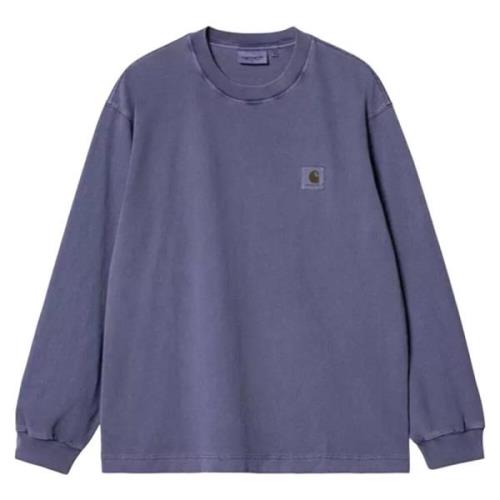 Carhartt Wip Löst sittande långärmad T-shirt Aura Blue, Herr