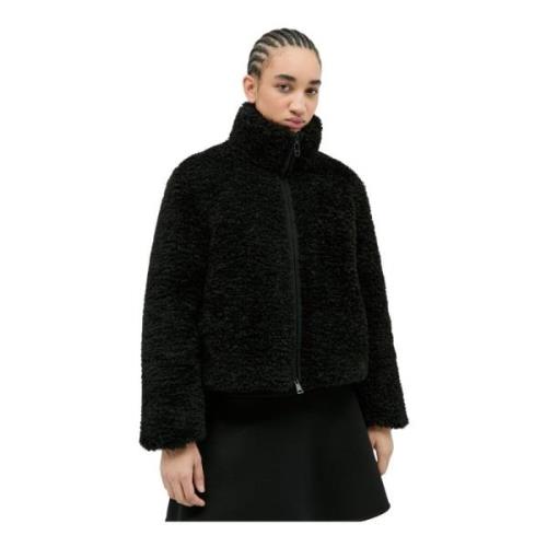 Moncler Texturerad Dunjacka med Logopatch Black, Dam