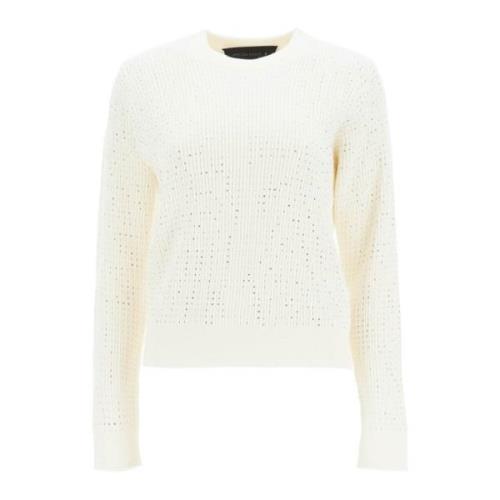 Golden Goose Kristalldekorerad Ull Crewneck Pullover White, Dam