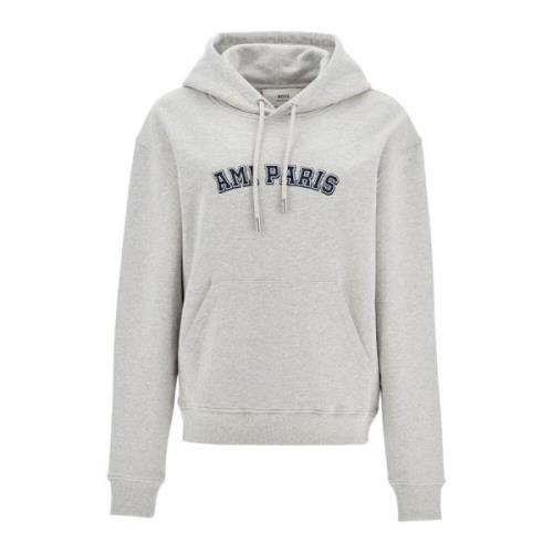 Ami Paris Varsity-hoodie med känguruficka Gray, Dam