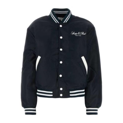 Sporty & Rich Stilig Navy Blue Bomber Jacket Blue, Dam