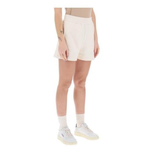 Parajumpers Borstad bomull sportshorts med PJS-patch White, Dam