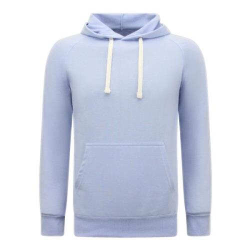 Enos Hoodie Herr - Enfärgad Basic Hoodie Blue, Herr