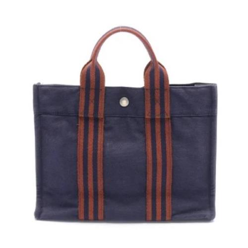 Hermès Vintage Pre-owned Canvas handvskor Blue, Dam