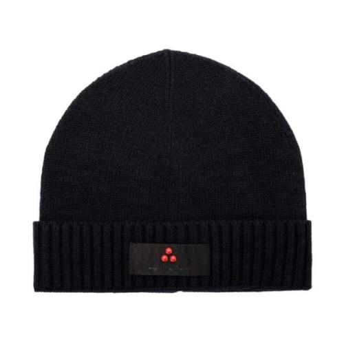 Peuterey Blå Stickad Ull Beanie Mössa Blue, Herr